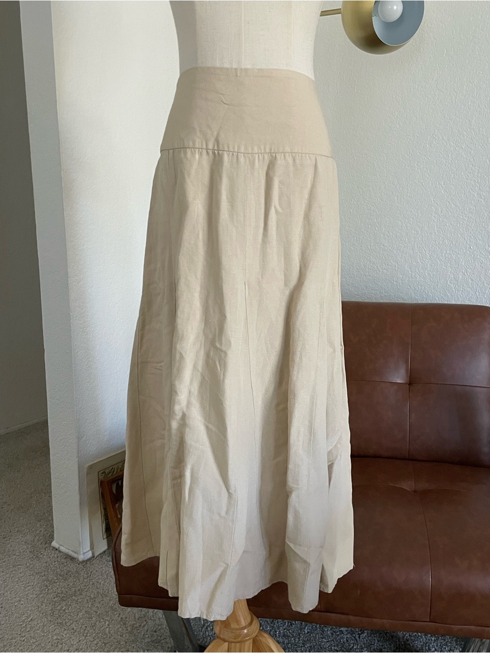 Y2K Bandolino Festival Casual Boho Linen Blend Skirt